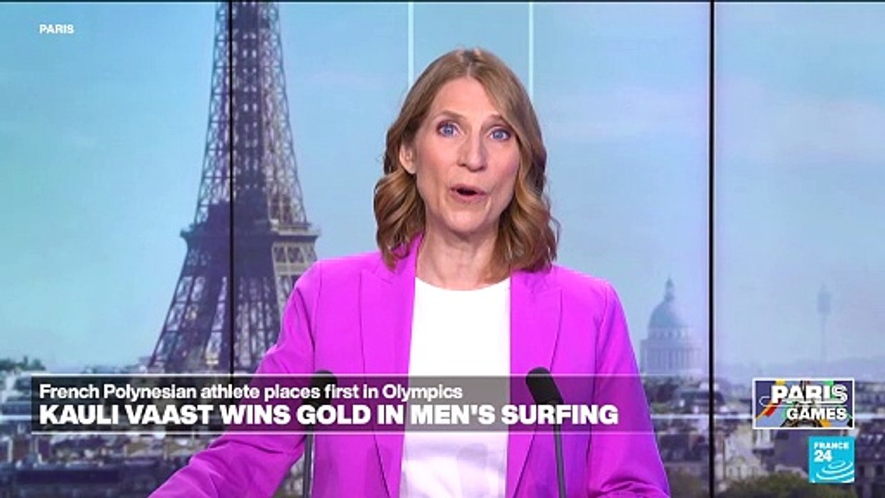 2024 Olympics: Kauli Vaast takes gold for France and Tahiti in men's surfing