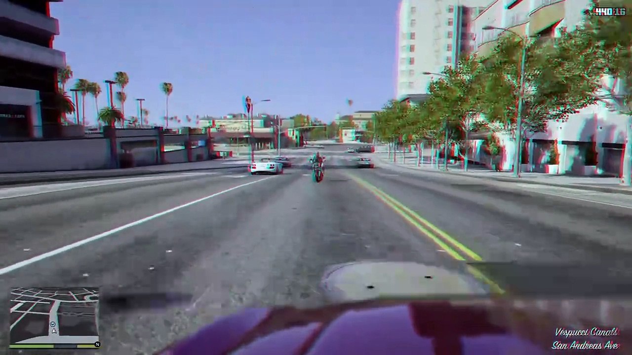 Grand Theft Auto 5 First Person - Bank Robbery Gone Wrong in 3D Anaglyph Glasses Movie