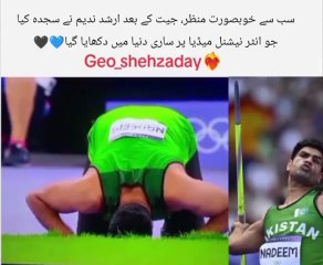 Arshad nadeem wining winning moments sajda to Allah taala Olympian champion world record pakistan proud