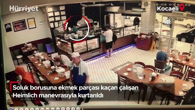 Soluk borusuna ekmek parçası kaçan çalışan Heimlich manevrasıyla kurtarıldı