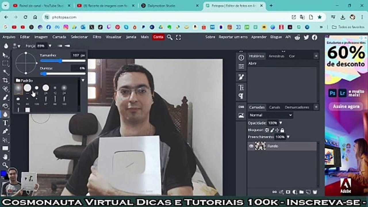 Desfocar fundo da foto no photopea