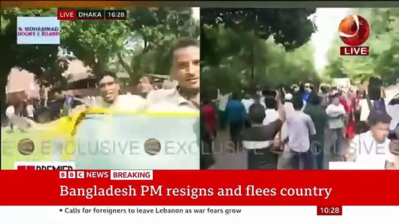 Bangladesh PM resigns and flees country as protesters storm palace _ BBC News (1)