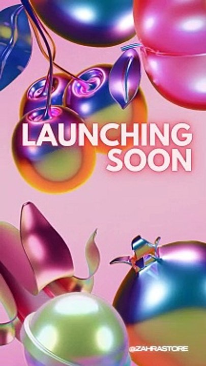 Colorful Pink Purple Violet Orange White Blue Aesthetic Fruit Chrome Illustration Animated New Arrival Instagram Story