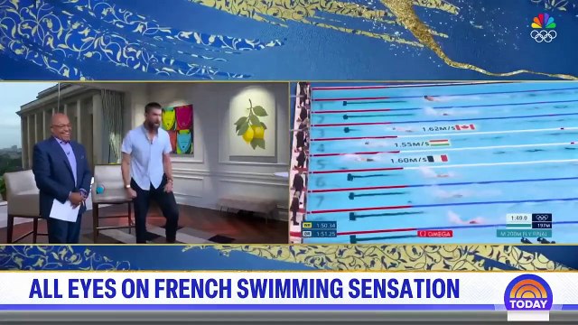JO - Le champion Léon Marchand refuse d'aller chez Léa Salamé car ce ne sont pas ses valeurs , mais il était tout à l'heure, invité star, en direct, sur la chaîne américaine NBC