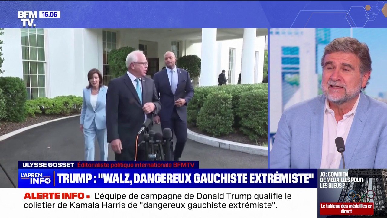 Donald Trump qualifie Tim Walz, le colistier de Kamala Harris, de "dangereux, gauchiste, extrémiste"
