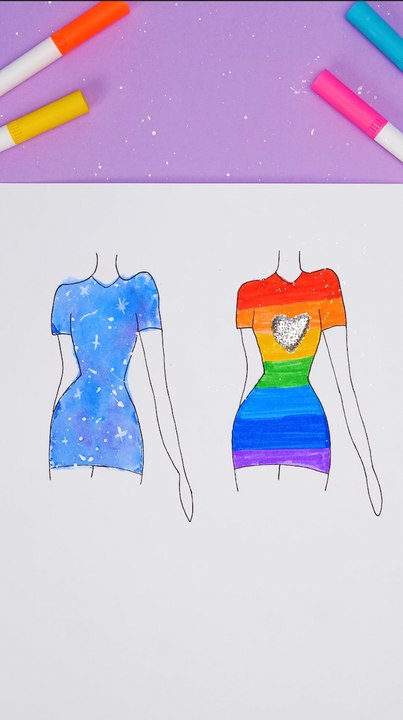 Galaxie mystérieuse vs Robe arc-en-ciel ✨ #art #shorts