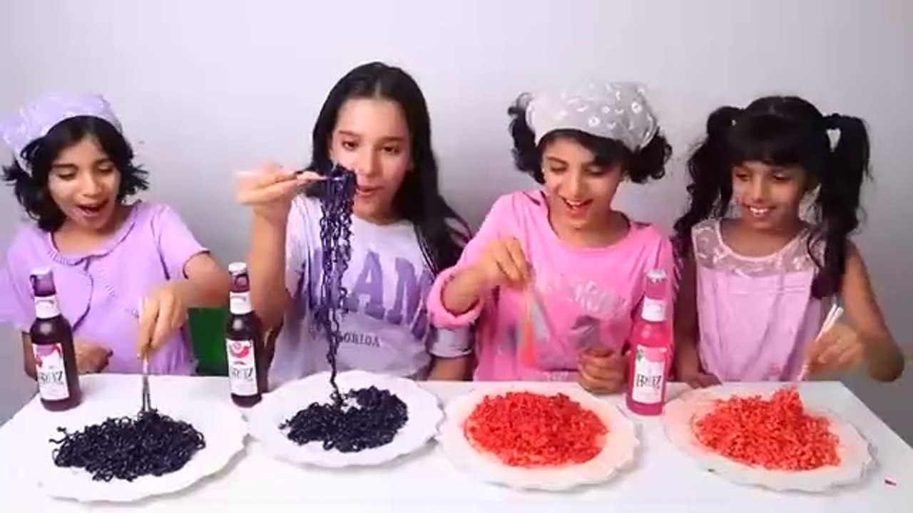 pink vs purple food challenge # coco tv # shafa cartoon