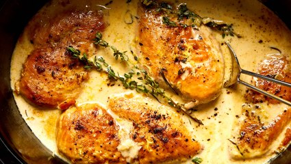 Slow-Cooker Creamy Lemon Herb Chicken Is A Total Crowdpleaser