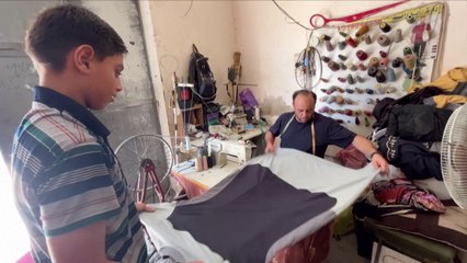 Palestinian Tailor Finds Innovative Solution to Generate Power to Sew