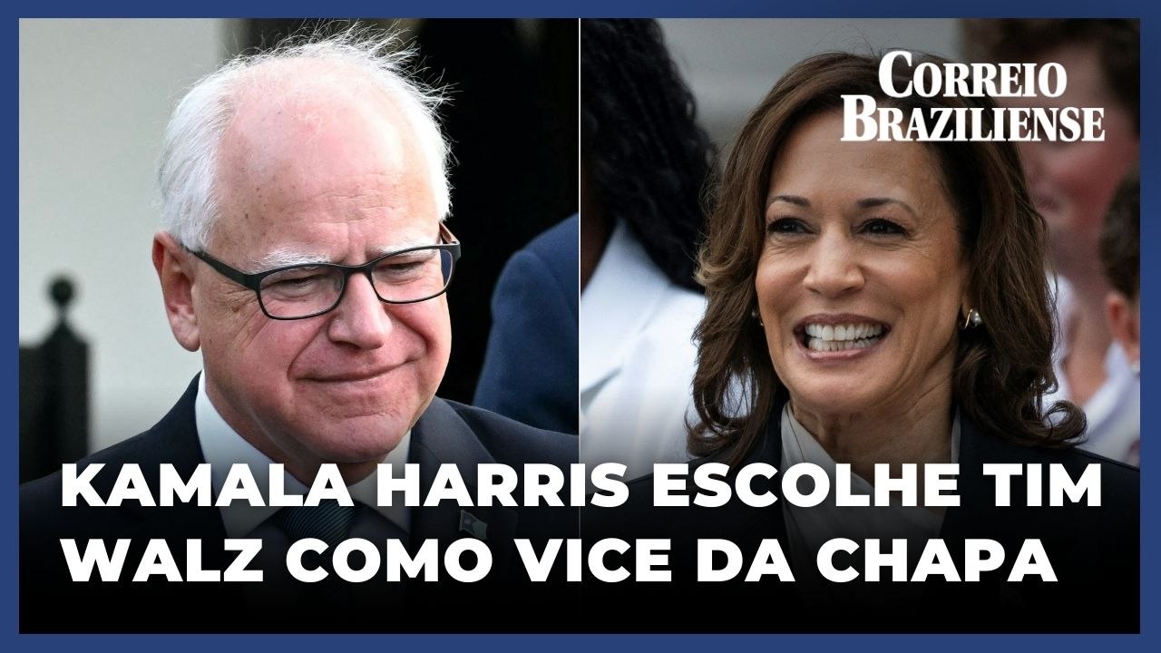 Kamala Harris escolhe Tim Walz, governador de Minnesota, como vice da chapa