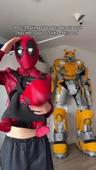 Me & Deadpool would be great Babysitters you didn’t see that (twice) #cosplay #deadpool