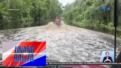 Ilang kalsada, nagmistulang ilog dahil sa ulang dala ng Tropical Storm Debby | Unang Balita