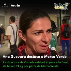 Ana Gabriela Guevara celebró el pase a la final de Marco Verde en el boxeo de París 2024