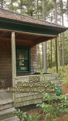 POV: Walking through a historical village park