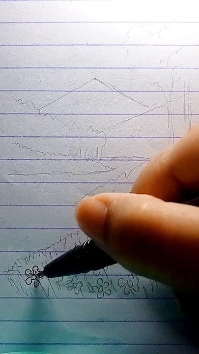 menggambar pemandangan alam