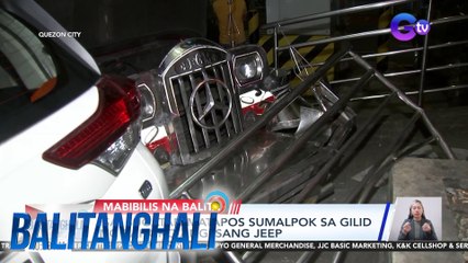 Isa, sugatan matapos sumalpok sa gilid ng bangko ang isang jeep | Balitanghali