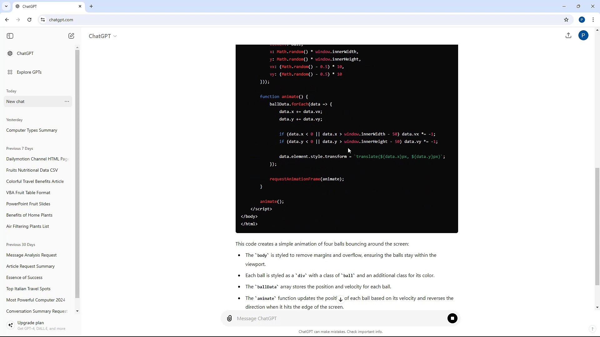 ChatGPT Course Section 13 Generating HTML Animations