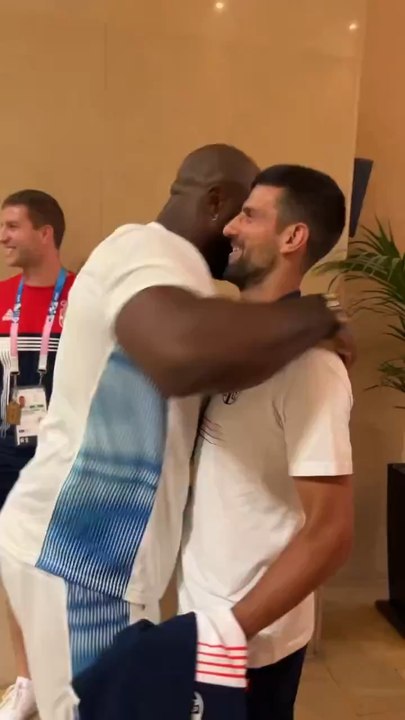 Novak Djokovic et Teddy Riner, entre champions olympiques #paris2024 #paris2024olympicgames #paris2024olympics #teddyriner #novakdjokovic #tennisworld #judolife