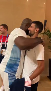 Novak Djokovic et Teddy Riner, entre champions olympiques #paris2024 #paris2024olympicgames #paris2024olympics #teddyriner #novakdjokovic #tennisworld #judolife
