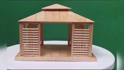 Wood house miniature craft diy