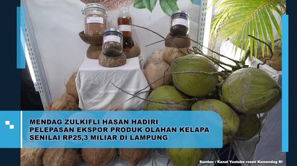 Mendag Zulkifli Hasan Hadiri Pelepasan Ekspor Produk Olahan Kelapa Senilai Rp25,3 Miliar di Lampung