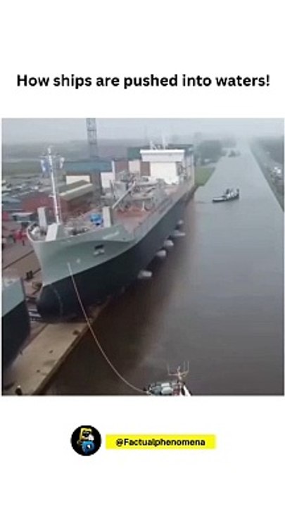 How Large ships are pushed into water | big ships | ship landing in water