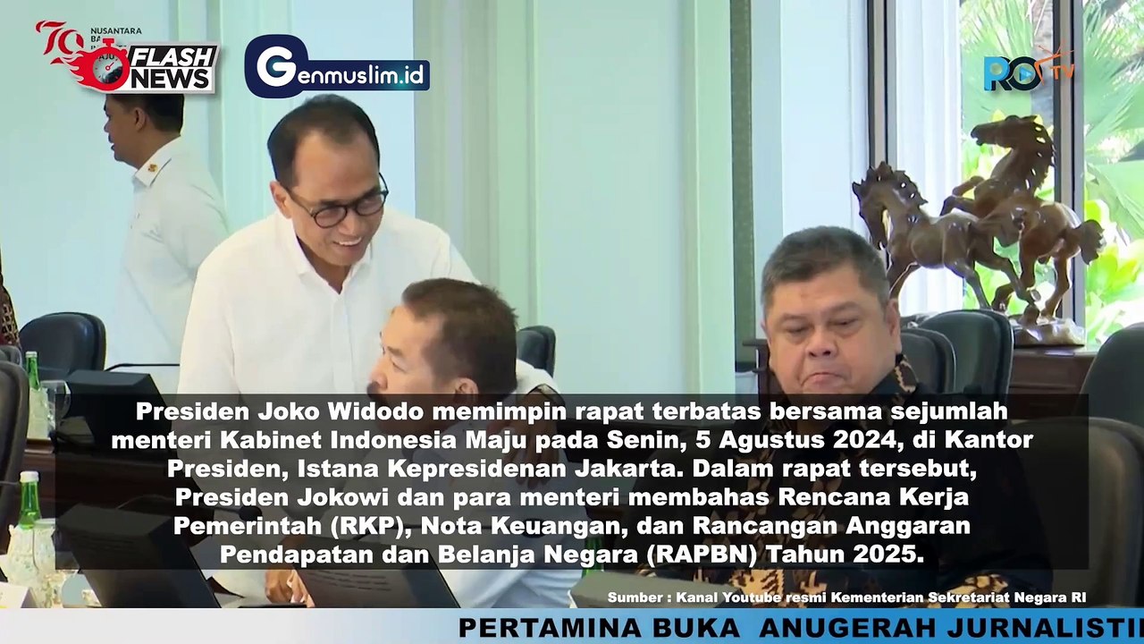Jokowi Buka Agenda Rapat Terbatas Rencana Kerja Pemerintah dan RAPBN 2025