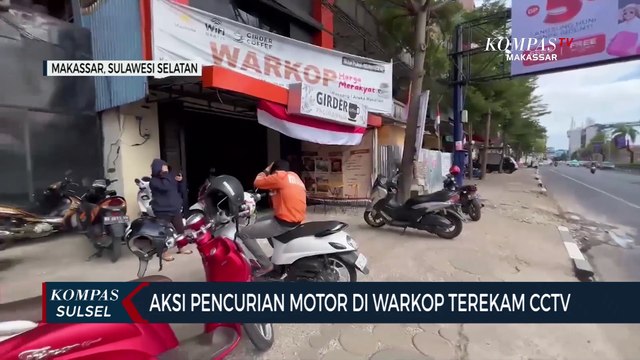 Aksi Pencurian Motor Di Warkop Terekam CCTV