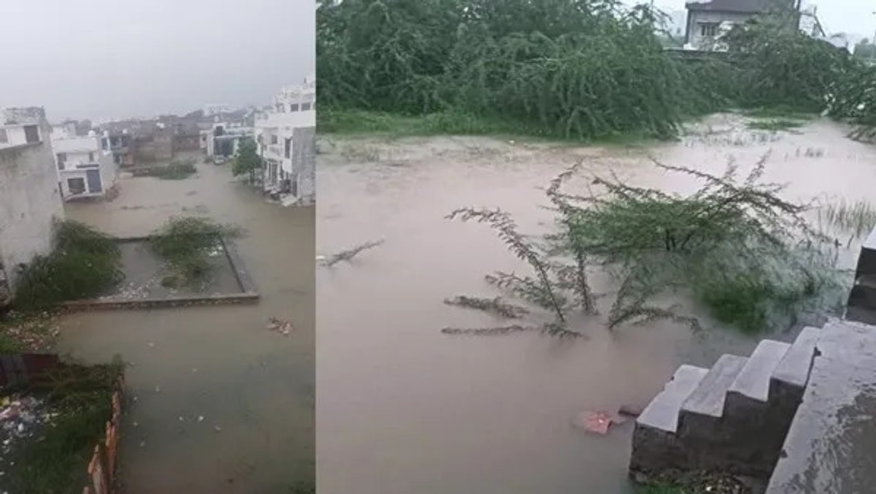 राजस्थान के पाली में भारी बारिश से बाढ़ जैसे हालात, 12 जिलों में अलर्ट जारी