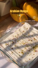 Arabian mango bread pudding