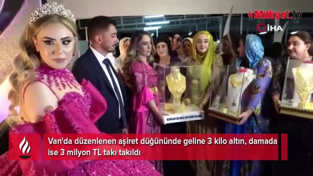 Aşiret düğününde geline 3 kilo altın, damada 3 milyon TL takıldı