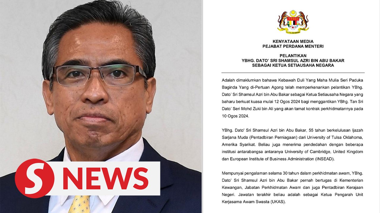 Shamsul Azri is new Chief Secretary to the Govt, says PMO