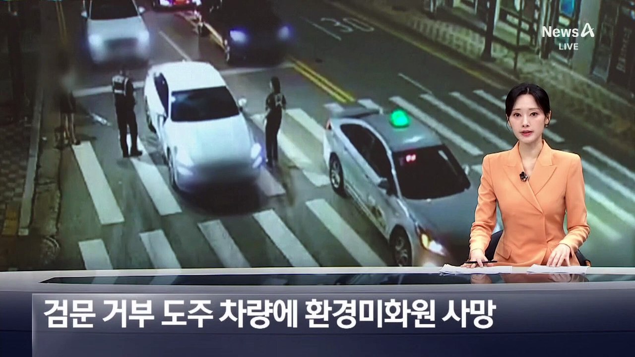 검문 거부 도주 차량에 환경미화원 사망