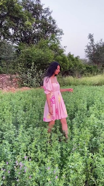 Eliza Dress - Pink Floral Pleated Dress with Pockets