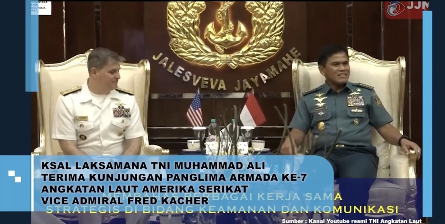 KSAL Laksamana TNI Muhammad Ali Terima Kunjungan Panglima Armada ke-7 Angkatan Laut Amerika Serikat Vice Admiral Fred Kacher