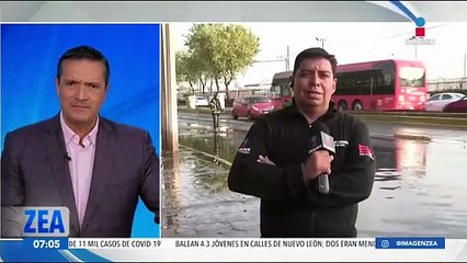 Se registra encharcamiento en Eje 1 Norte, Ciudad de México