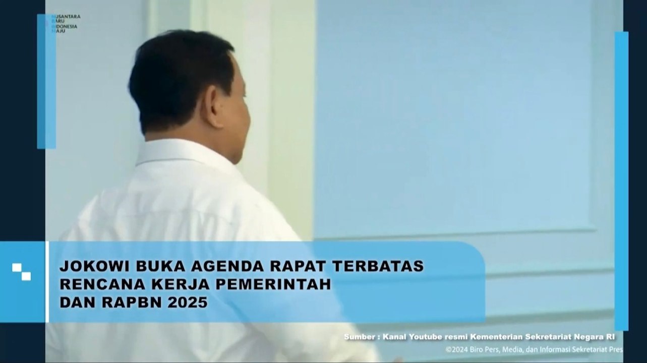 Jokowi Buka Agenda Rapat Terbatas Rencana Kerja Pemerintah dan RAPBN 2025