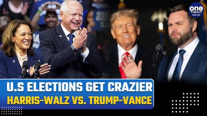 Video herunterladen: Harris Trolls Trump As In Her First Speech After Official Nomination | Meet Running Mate Tim Walz