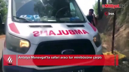 Antalya'da feci kaza! Safari aracı tur minibüsüne çarptı: Yaralı turistler var