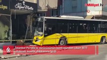 Pendik'te İETT otobüsü dükkana girdi! Yaralılar var