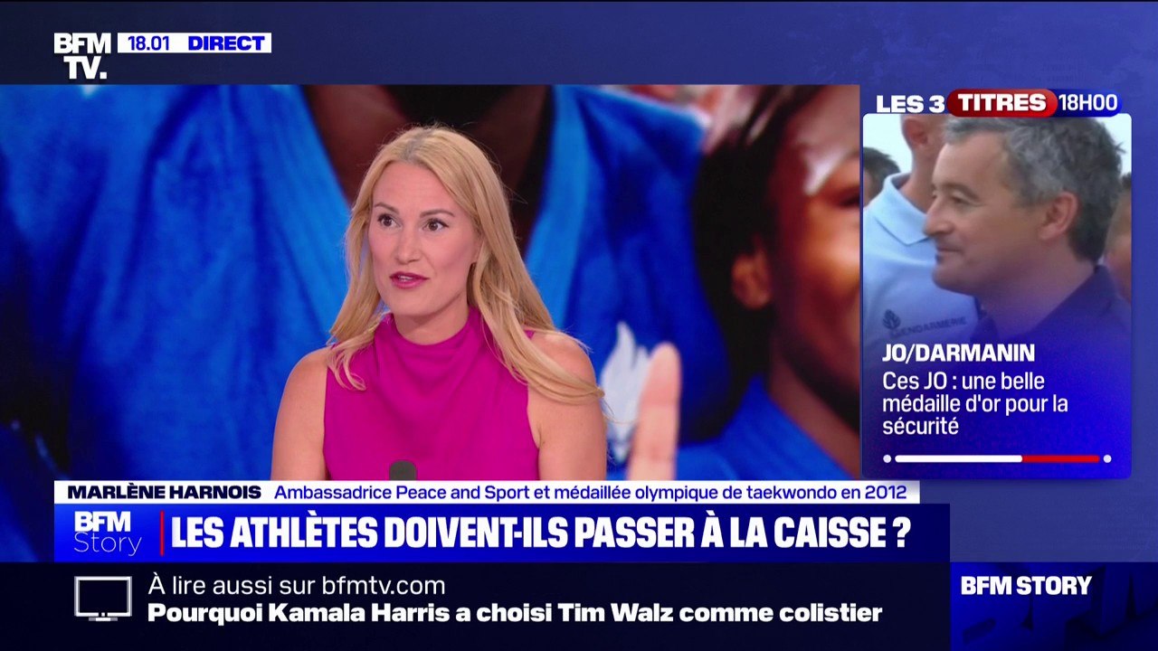 Défiscalisation des médailles olympiques: "Parmi les athlètes olympiques, tous une situation financière qui est complétement différente", explique Marlène Harnois, médaillée olympique de taekwondo en 2012