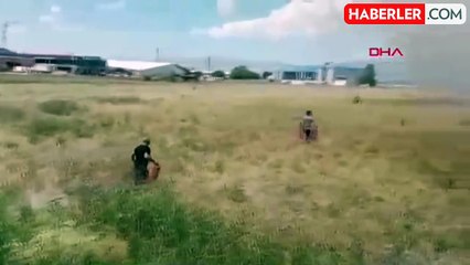 Erzurum'da Buğday Tarlasında Yangın Çıktı