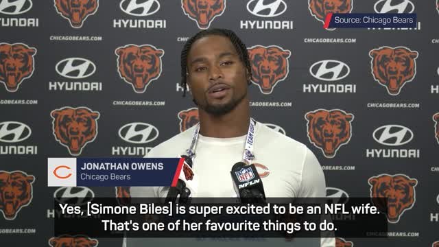 Simone Biles loves being an NFL wife - Bears' Owens