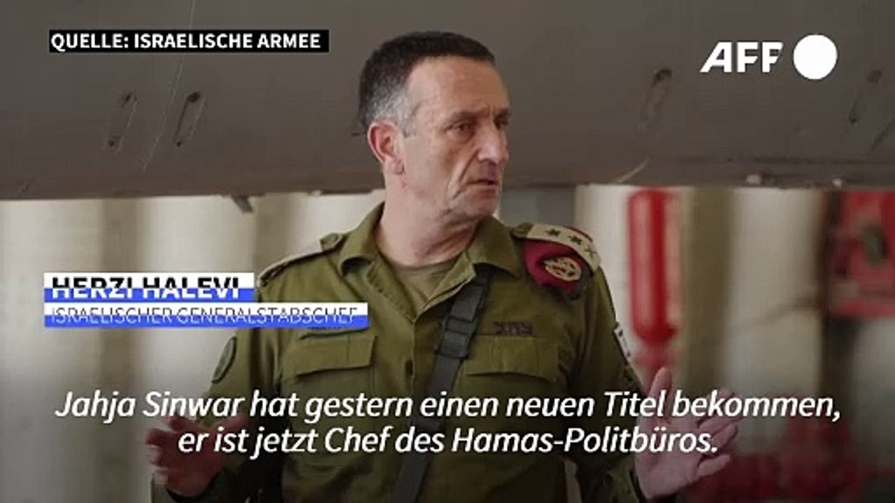 Israels Armeechef kündigt Tötung von neuem Hamas-Chef Sinwar an