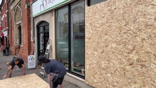 Shops boarded up as Northampton takes precautions against far-right riots