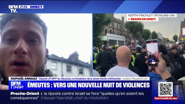C'était une évidence de me rendre ici en tant qu'anti fasciste : Raphaël Arnault (député LFI-NFP du Vaucluse) s'est rendu à Londres pour participer aux manifestations anti racistes