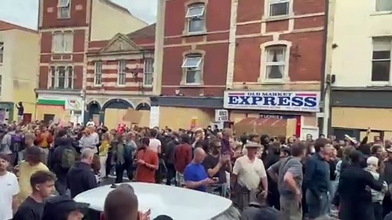 Photos and videos show sheer scale of counter protests in Bristol