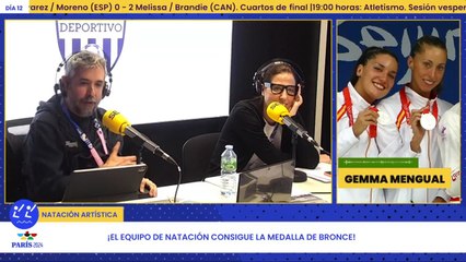 Las lágrimas de Gemma Mengual y la emoción de Meritxel Mas tras el bronce de la natación artística
