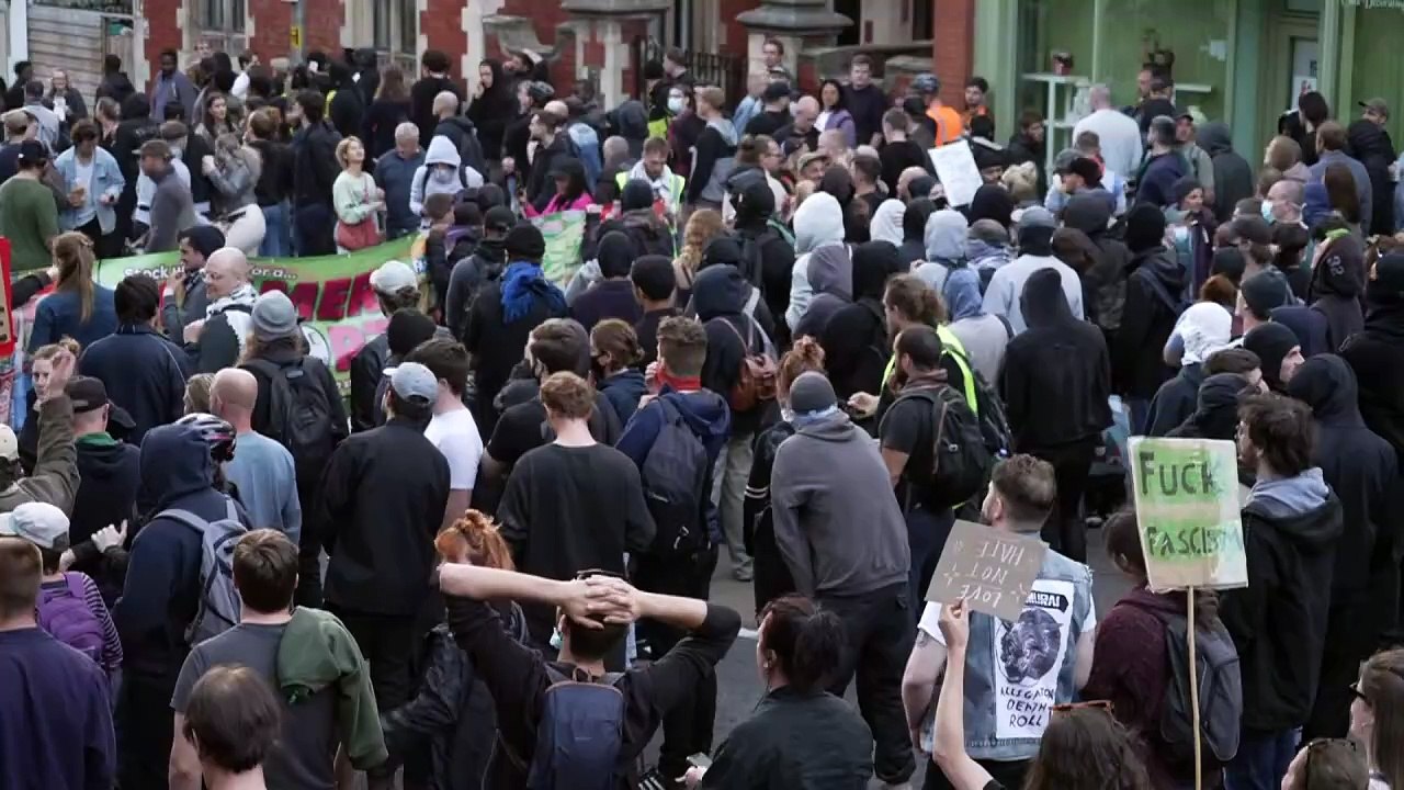 Hundreds attend counter protests in Bristol