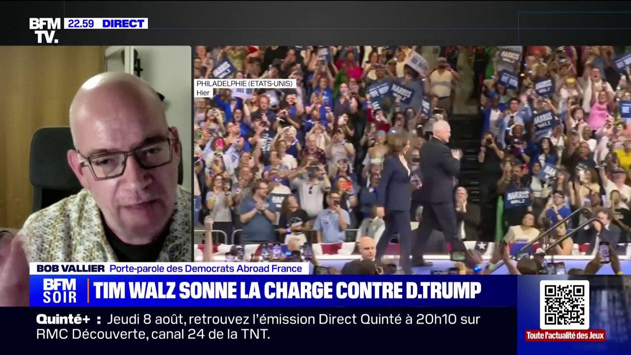 Bob Vallier (porte-parole des “Democrats abroad France”) sur Tim Walz: "Les démocrates, dans tous les coins du Parti démocrate, sont contents" de cette désignation
